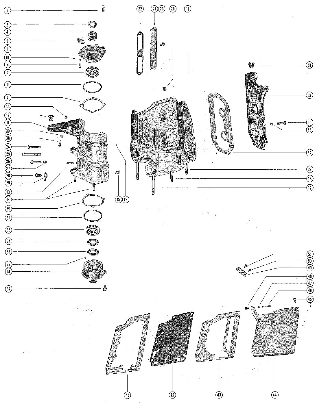 MERCURY MERC 350 CYLINDER BLOCK AND CRANKCASE ASSEMBLY