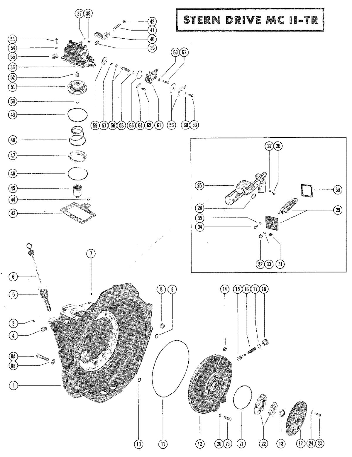 MERCRUISER 225 ENGINE TRANSMISSION ASSEMBLY (STERN DRIVE MC II-TR)
