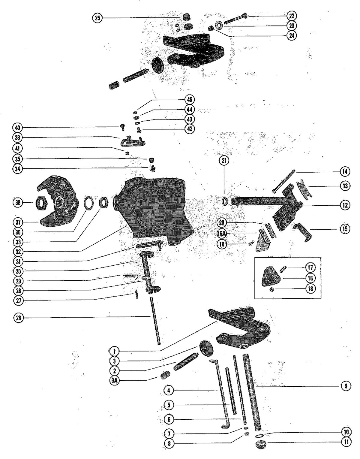 MERCURY MERC 402 CLAMP AND SWIVEL BRACKET ASSEMBLY