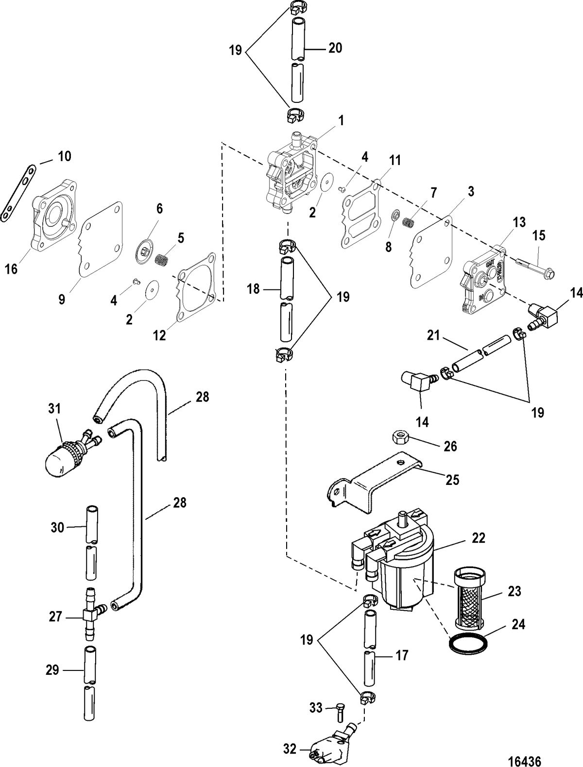 MERCURY/MARINER 55/60 JET 40 (3 CYLINDER) Fuel Pump, Manual