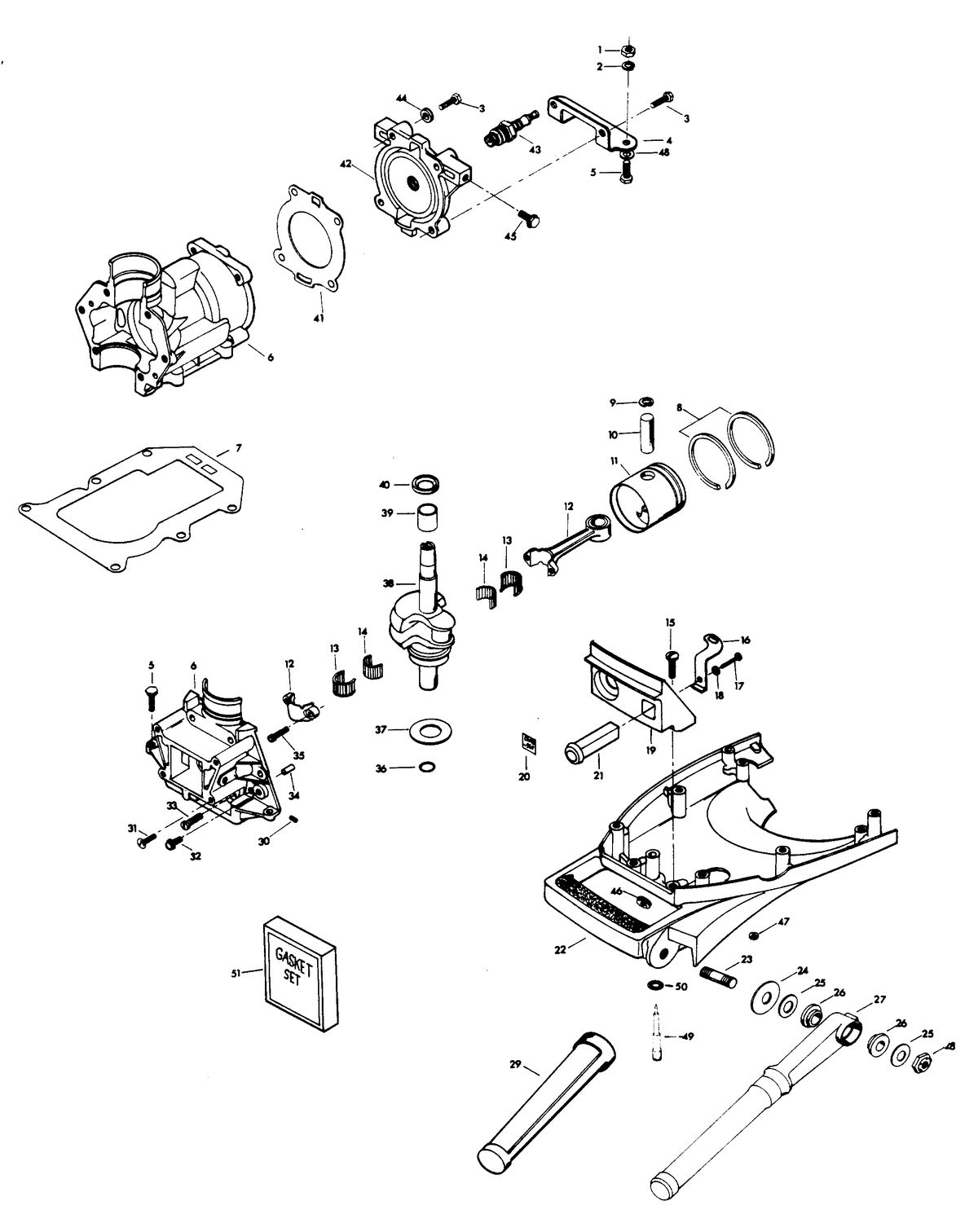 CHRYSLER 4 H.P. POWER HEAD & SUPPORT PLATE