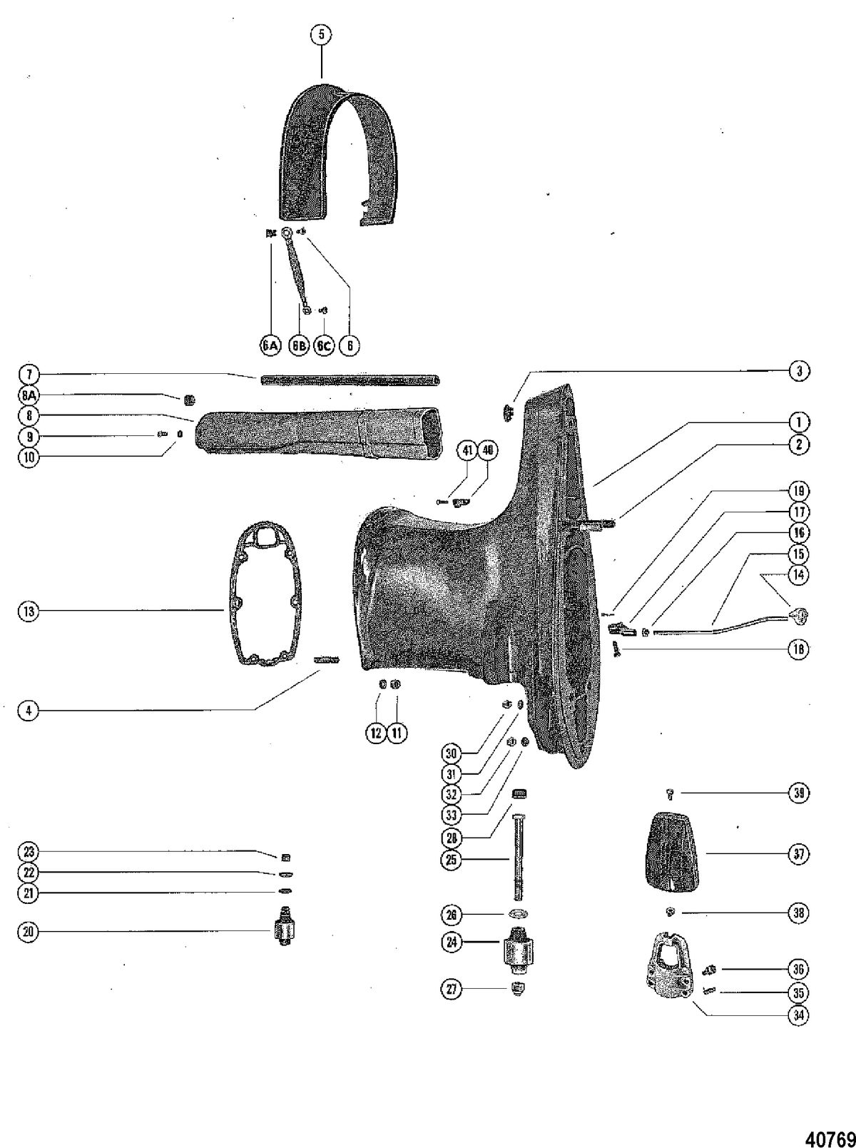 MERCURY MERC 1150 DRIVESHAFT HOUSING ASSEMBLY