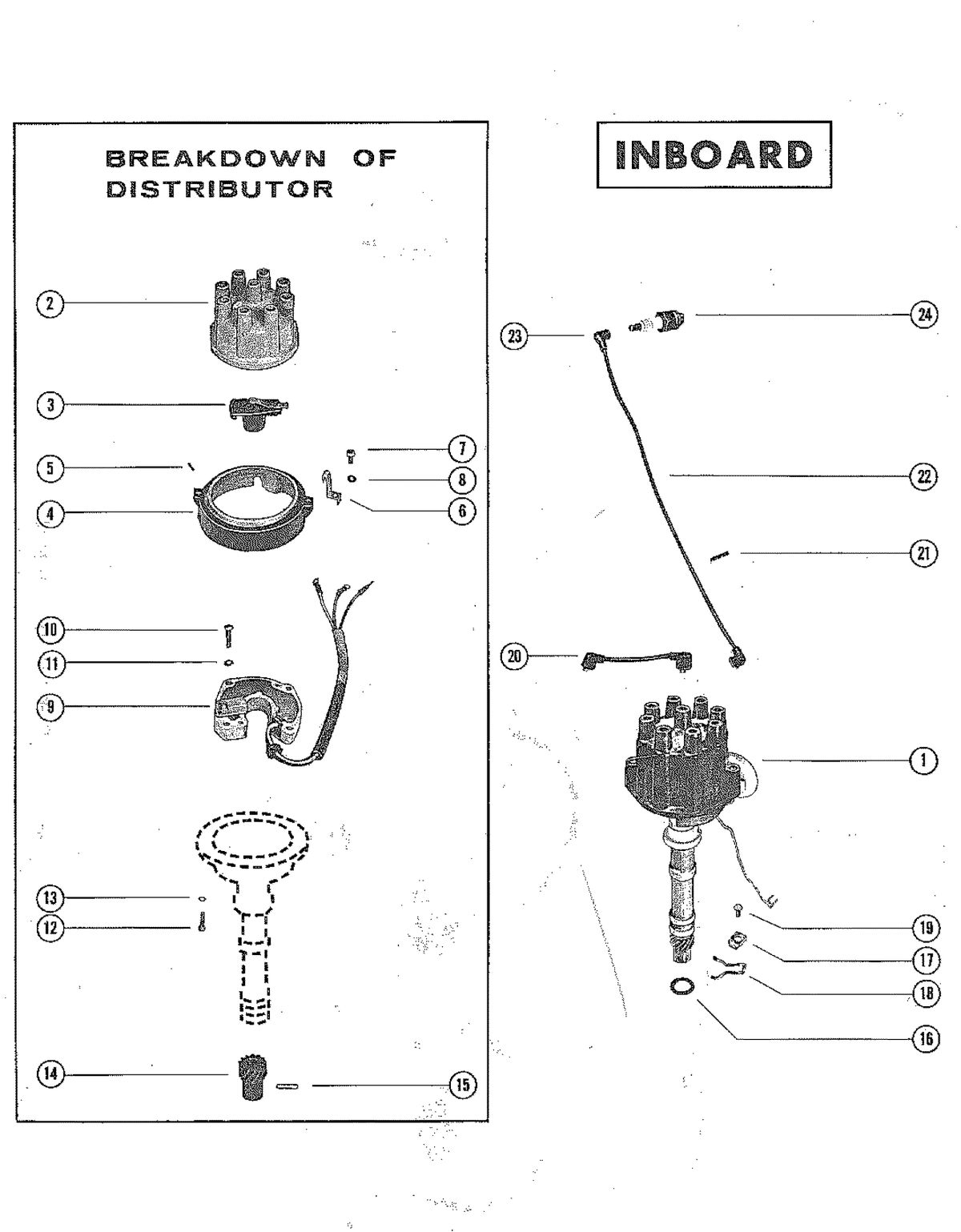 MERCRUISER 225 ENGINE (STERN DRIVE AND INBOARD) DISTRIBUTOR ASSEMBLY (INBOARD)