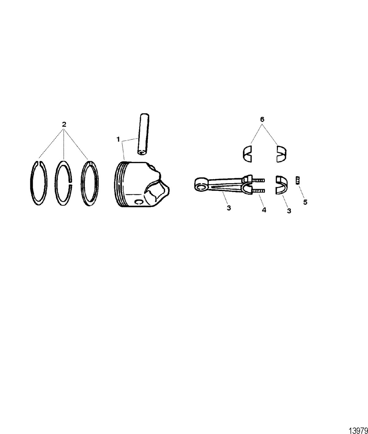 RACE STERNDRIVE SCORPION 377 Pistons And Connecting Rods