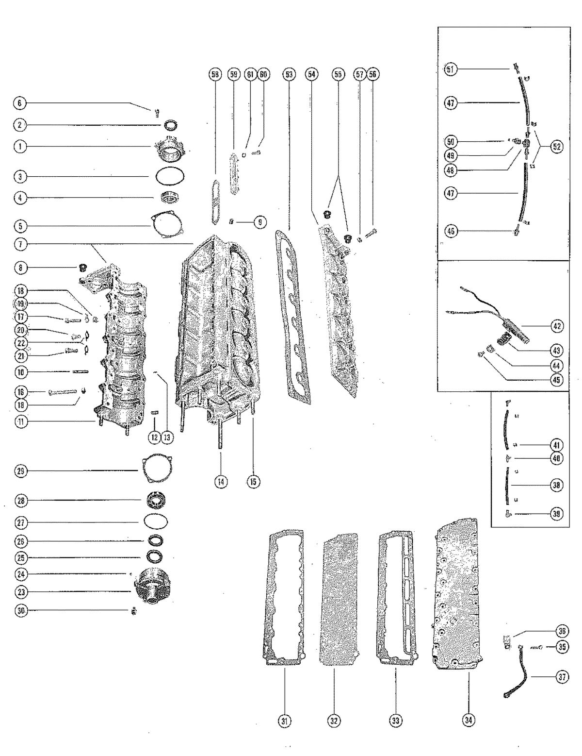 MERCURY MERC 850E CYLINDER BLOCK AND CRANKCASE ASSEMBLY (MERC 850E-1)