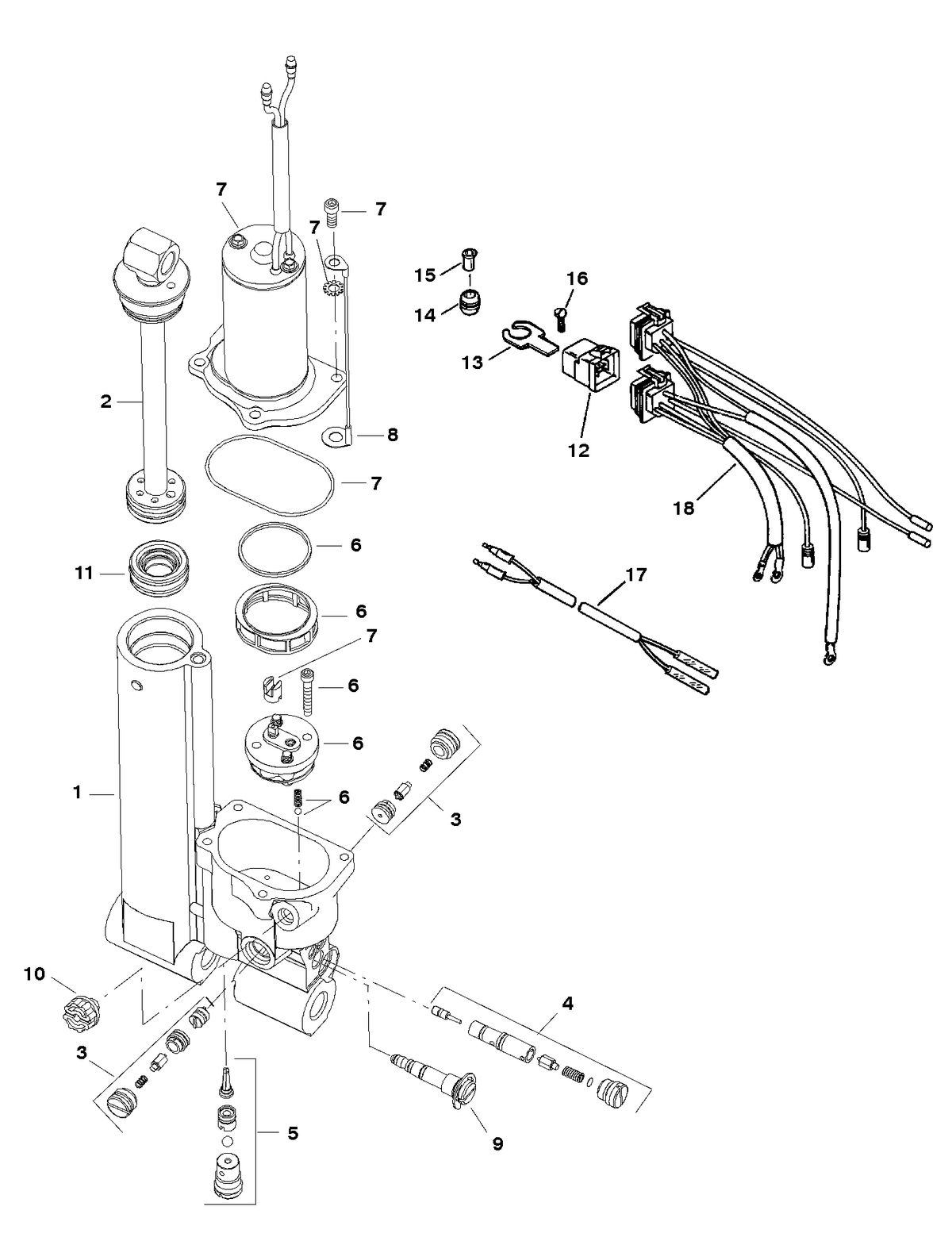 FORCE 40/50 H.P. POWER TRIM ASSEMBLY