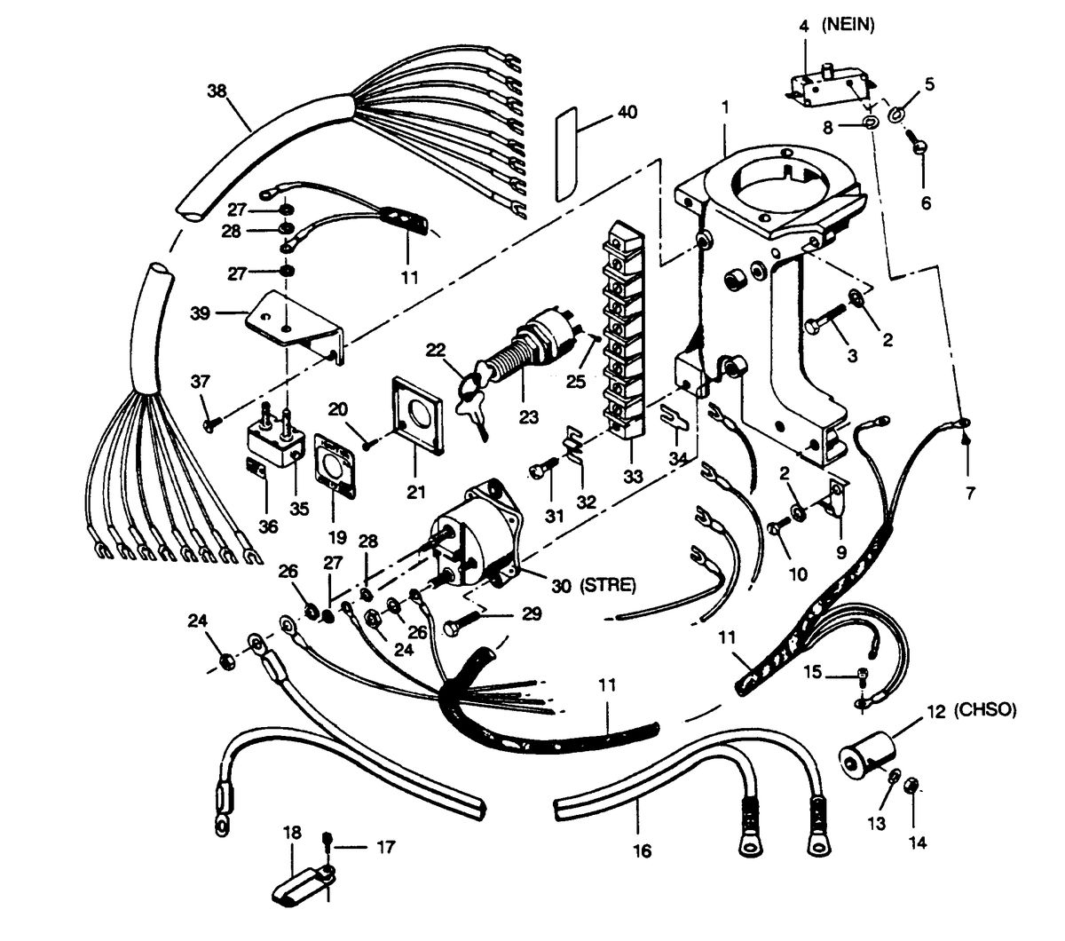 FORCE FORCE 1990 35 H.P. "C" MODELS ELECTRICAL COMPONENTS