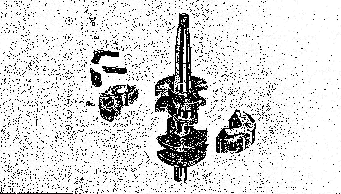 MARK KE7, KF7, KG7, KG4 CRANKSHAFT AND CENTER MAIN BEARING ASSEMBLY