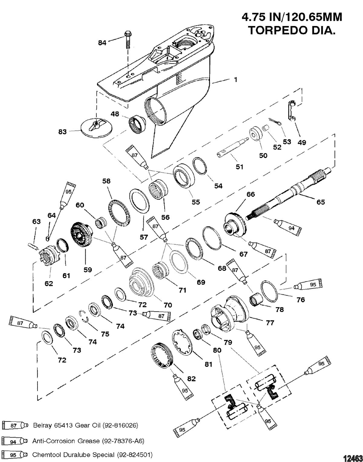 MERCURY/MARINER 225/250 3.0L EFI Gear Hsg(Propshaft)(C/R)(S/N-0G960500 & Up)