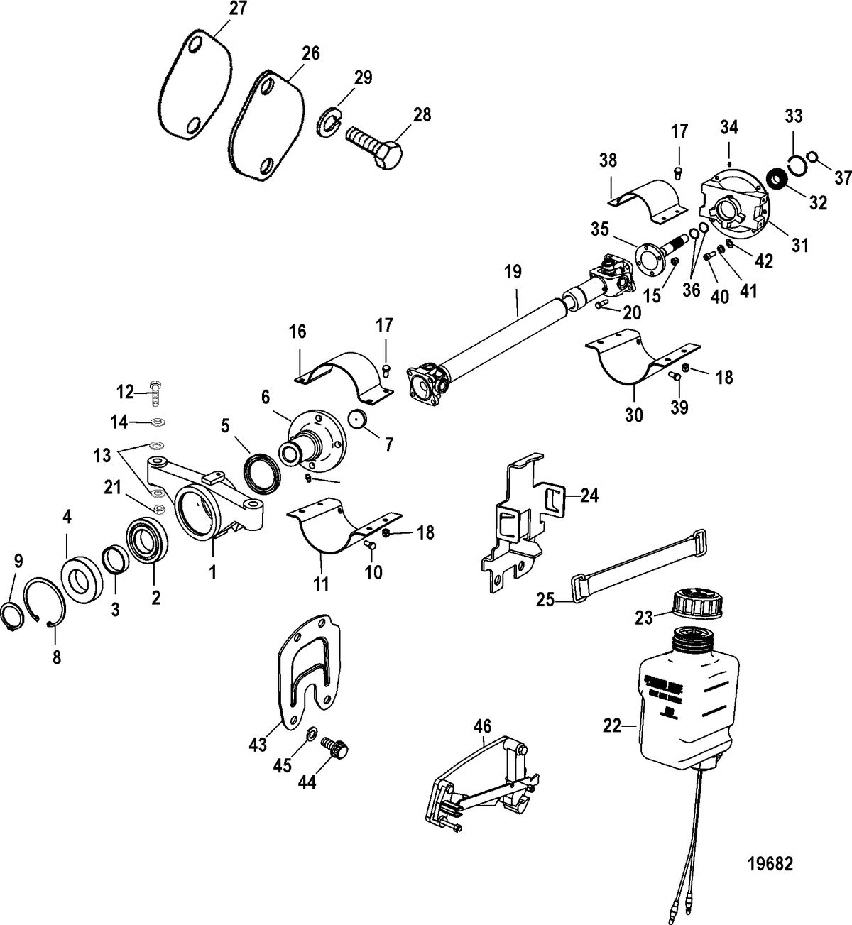 MERCRUISER BRAVO X (I-II-III) Driveshaft Extension Kit, QSB 5.9L