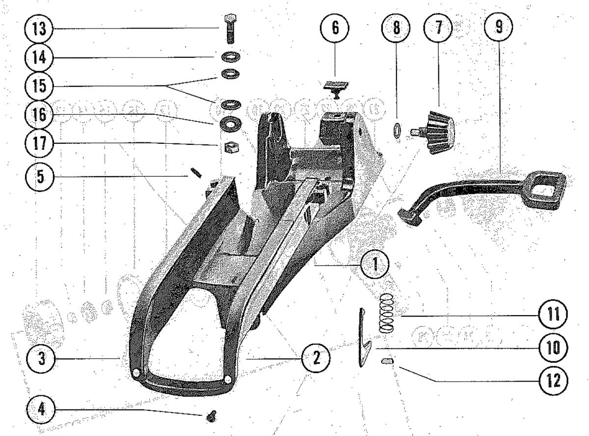 TROLLING MOTOR MERC "THRUSTER" BASE ASSEMBLY ("RC" AND "DM")
