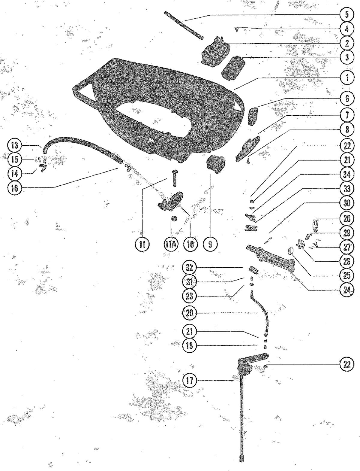 MARINER 115 HORSEPOWER BOTTOM COWL AND SHIFT LINKAGE