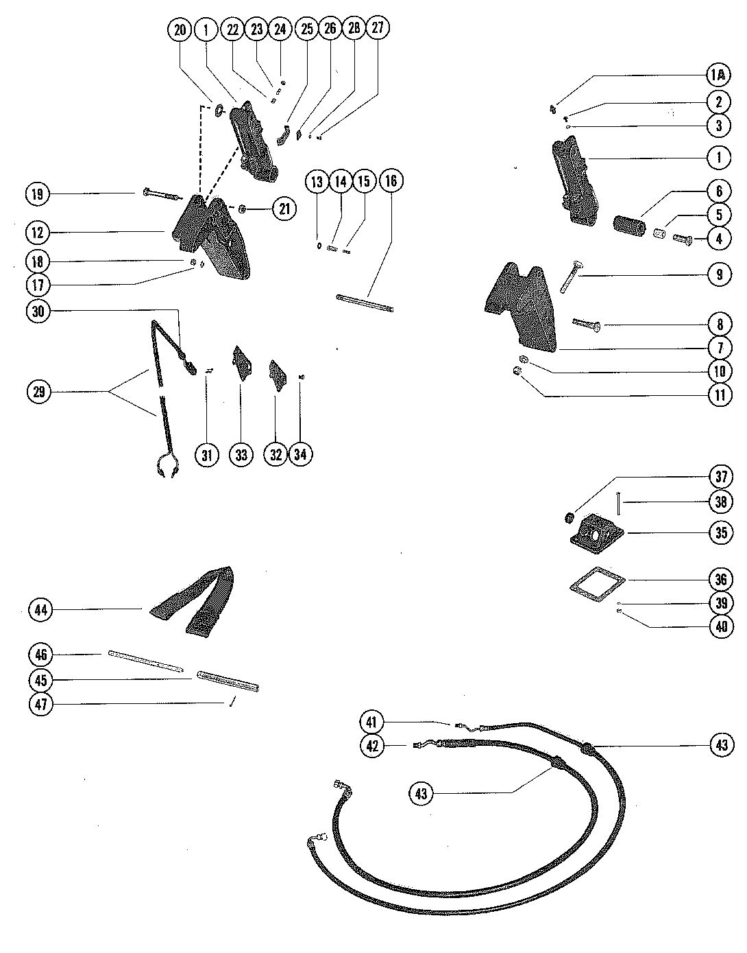 MERCURY MERC 140 TRIM CYLINDERS AND HYDRAULIC HOSES
