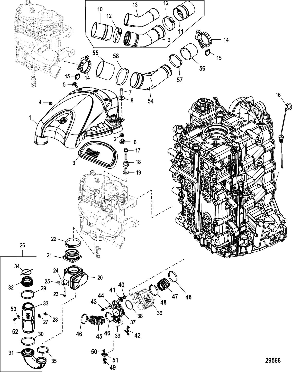 MERCURY/MARINER 135/150/175 4-STROKE Induction Components