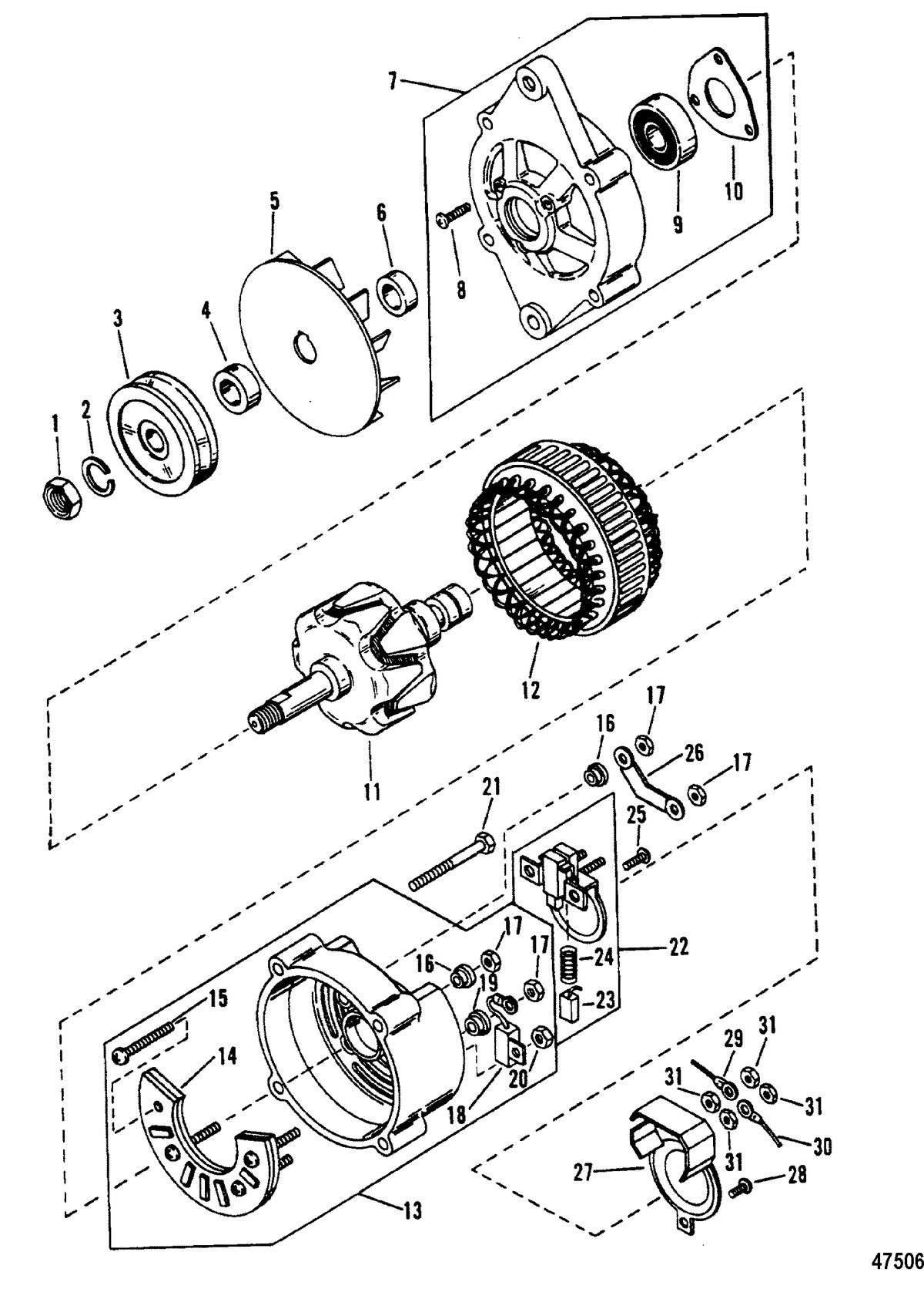 MERCRUISER 502 MAGNUM BRAVO ENGINE (GEN V) ALTERNATOR(MANDO) #AC155603