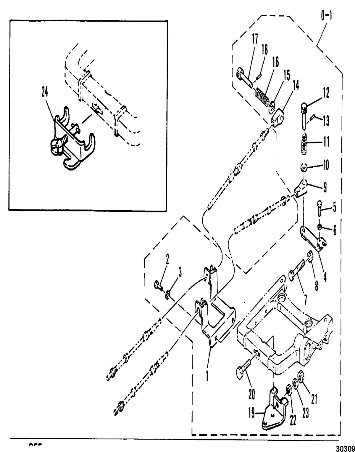 MARINER 8 HP W/MARATHON REMOTE CONTROL ATTACHING KIT