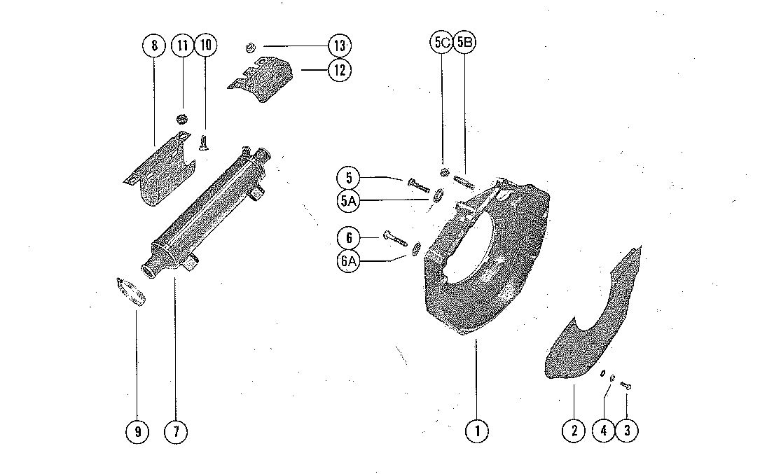 MERCRUISER 228 ENGINE (G.M.) FLYWHEEL HOUSING AND OIL COOLER