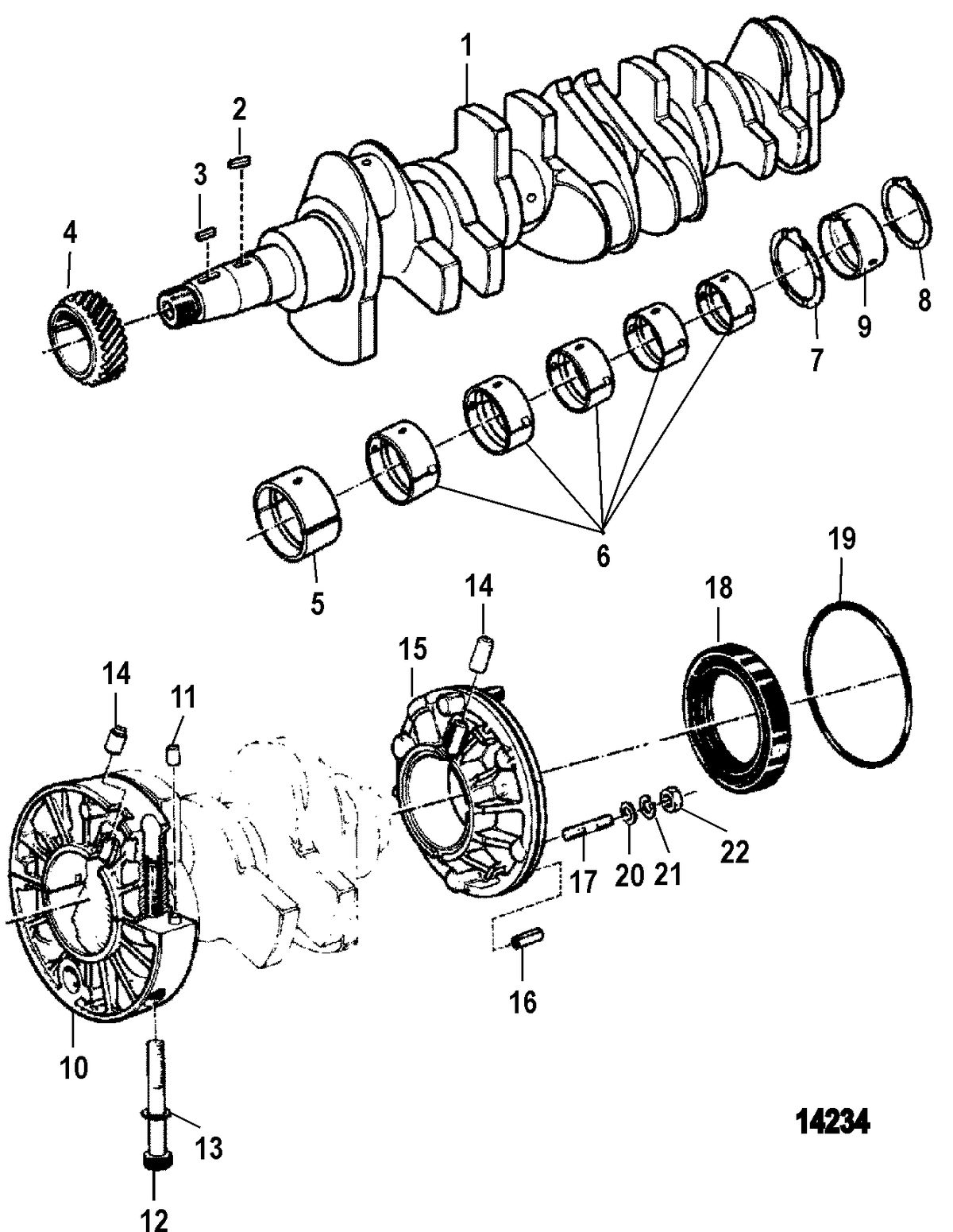 MERCRUISER CUMMINS/MERCRUSER DIESEL (2.8L/165) (4.2L/250) Crankshaft