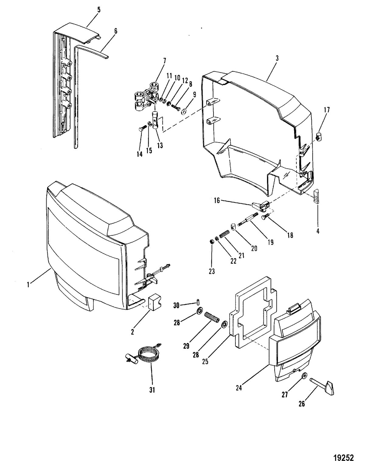 MERCURY/MARINER 50/60 HP (3 CYLINDER) Cowling and Front Cover