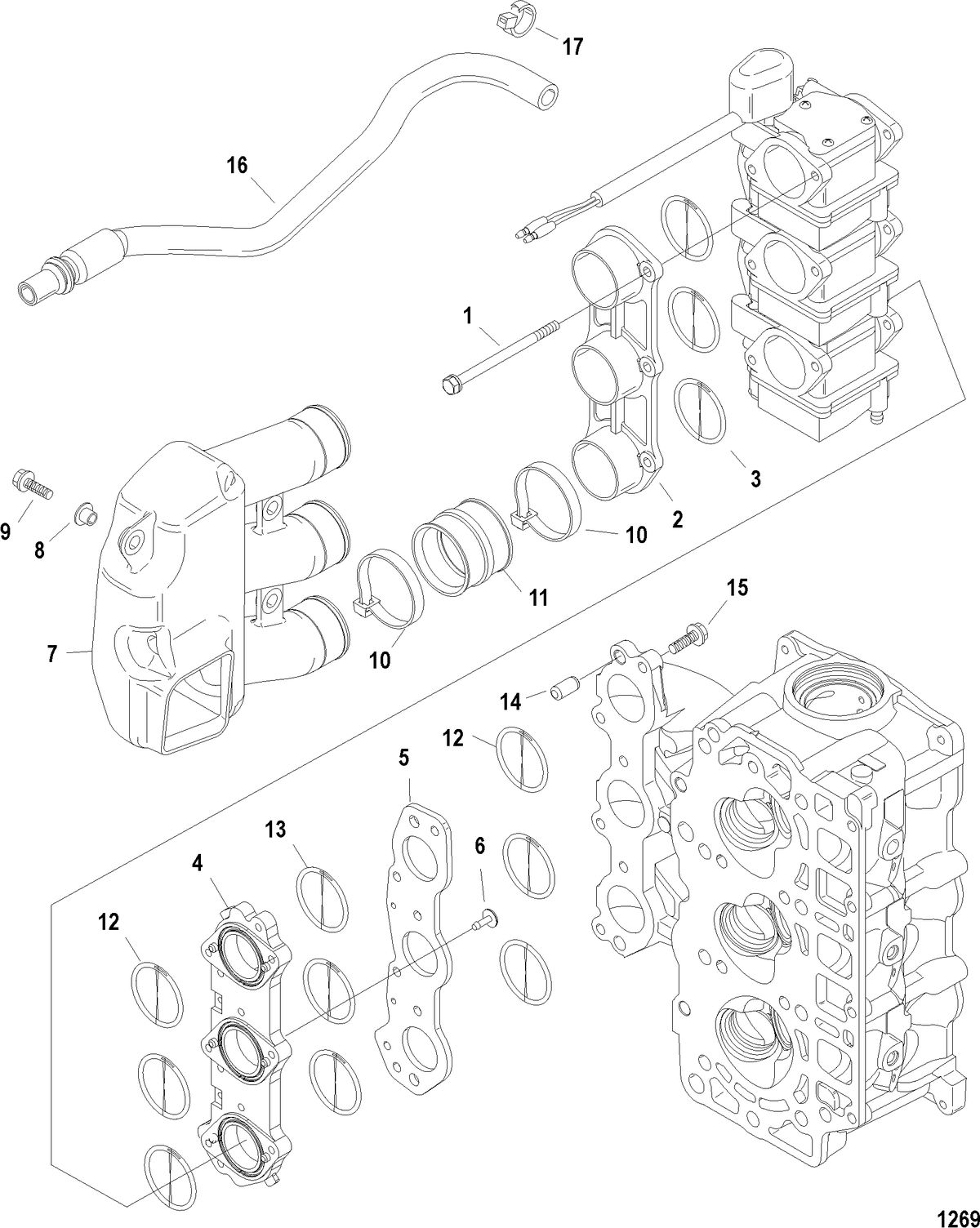 MERCURY/MARINER 30/40 CARB 4-STROKE (3 CYLINDER) Intake
