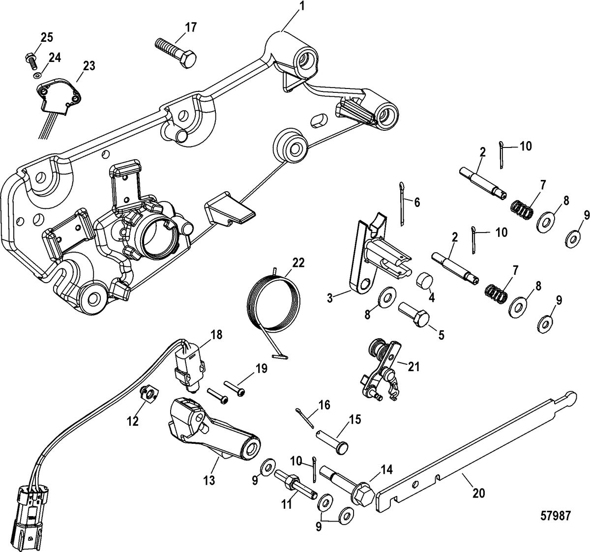 MERCRUISER 4.5L MPI ALPHA/BRAVO Shift Bracket, Bravo