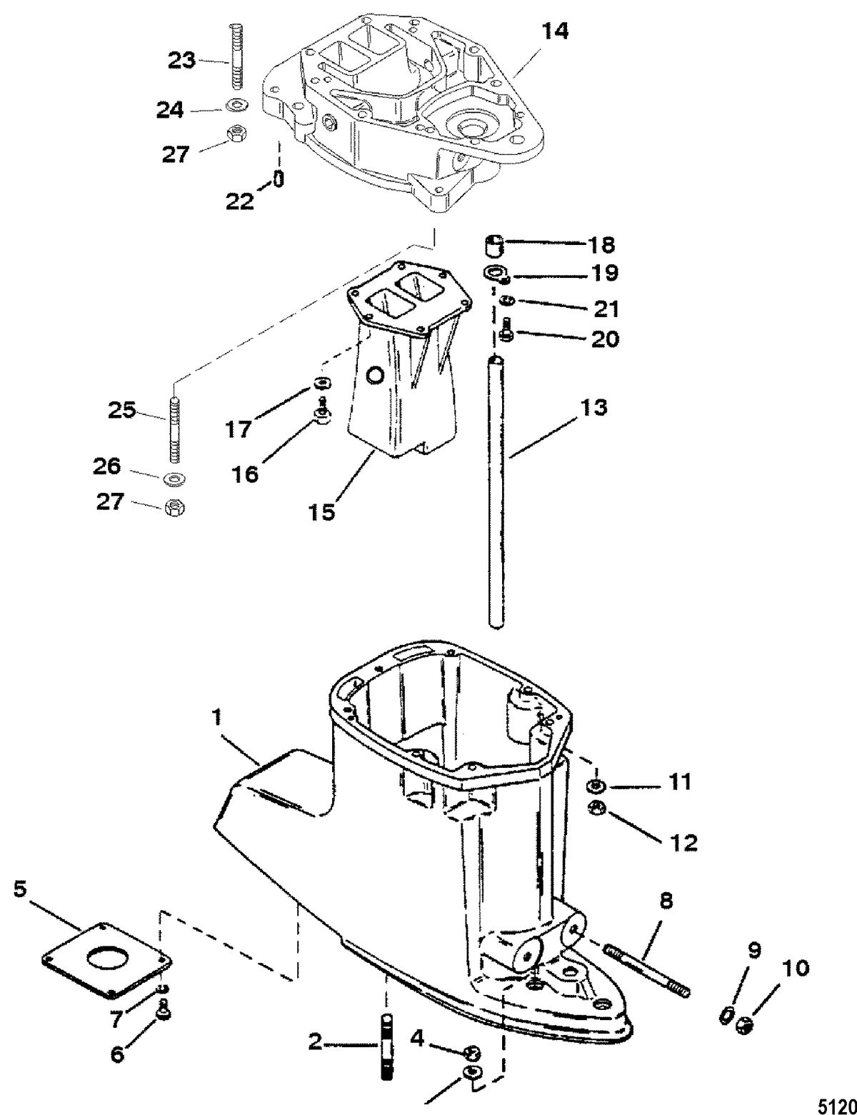 RACE OUTBOARD 2.5L/2.5L OFFSHORE EFI Driveshaft Housing, Offshore