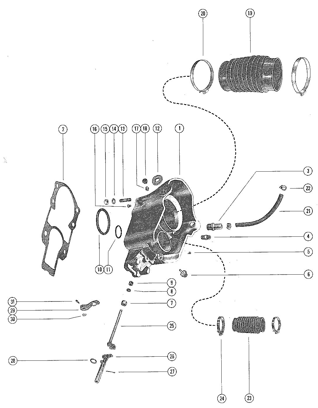 MERCRUISER 888 STERN DRIVE (1.50) RATIO BELL HOUSING ASSEMBLY