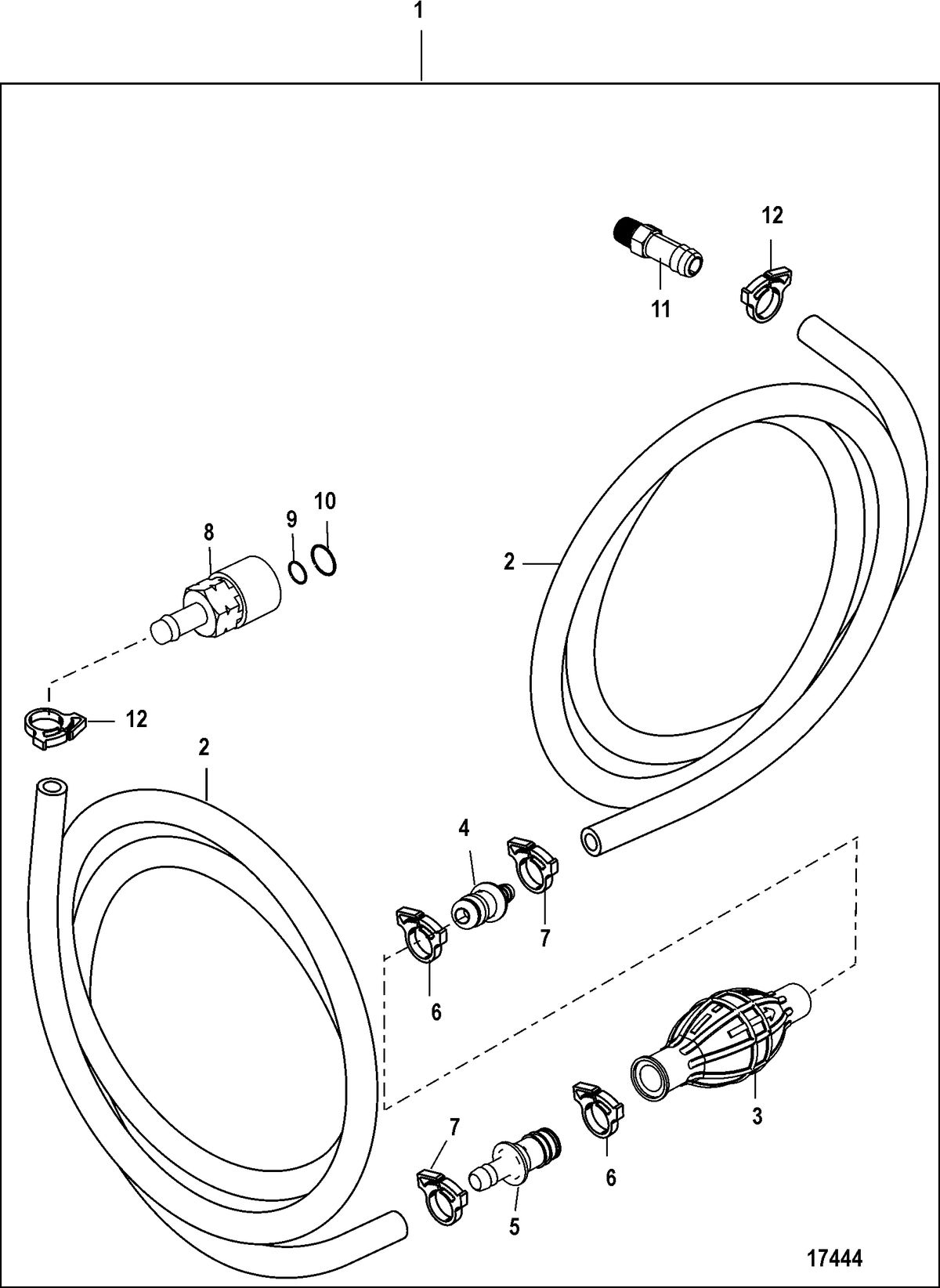 ACCESSORIES FUEL/OIL TANKS, LINES, FILTER KITS AND CORROSION Fuel Line Assembly (Coupler Disconnect-Design I)