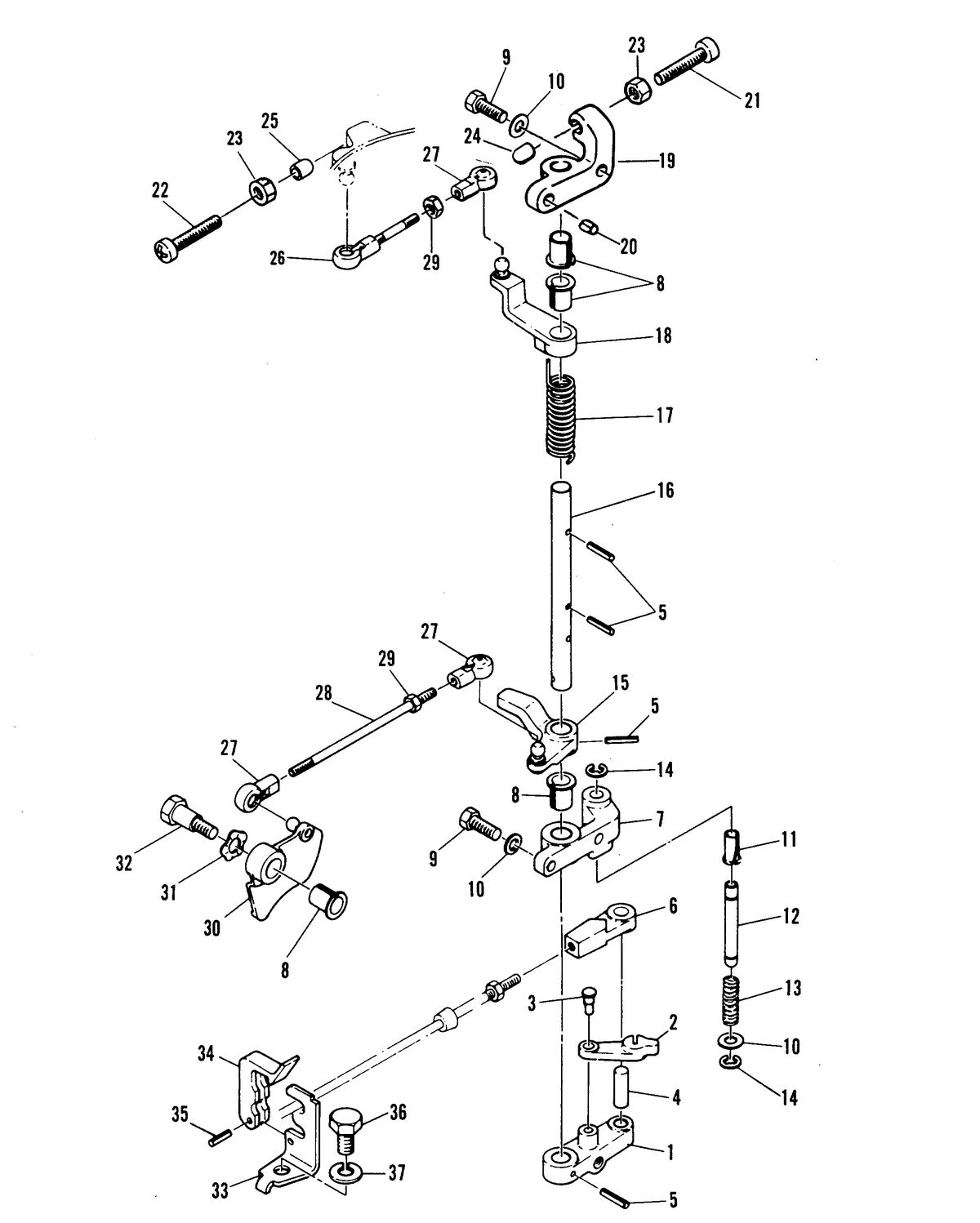 MARINER 55 HP THROTTLE CONTROL