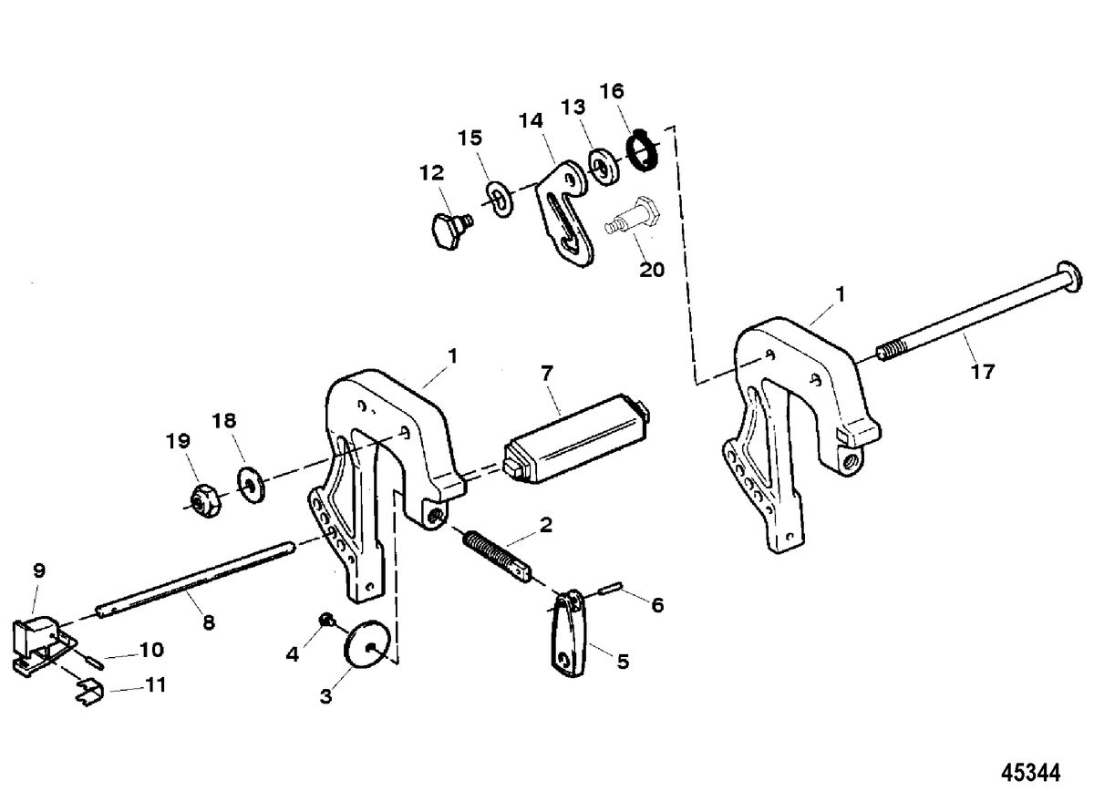 FORCE 9.9/15 HP FORCE Clamp Brackets(Serial # 0E143888 Thru 0E287999)
