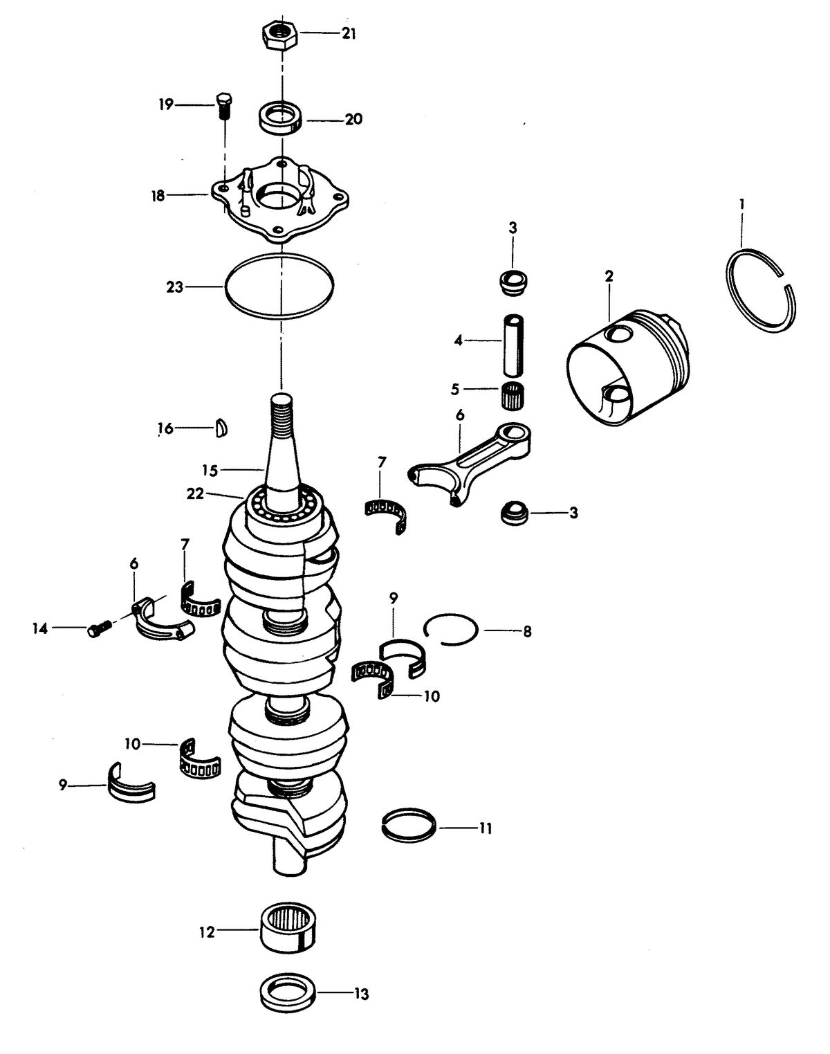 CHRYSLER 100 H.P. CRANKSHAFT AND PISTON GROUP