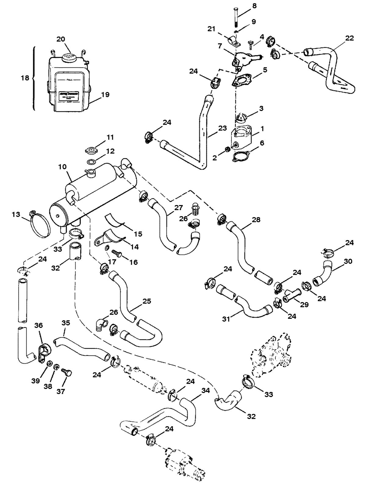 MERCRUISER MIE 5.7L INBOARD CLOSED COOLING SYSTEM