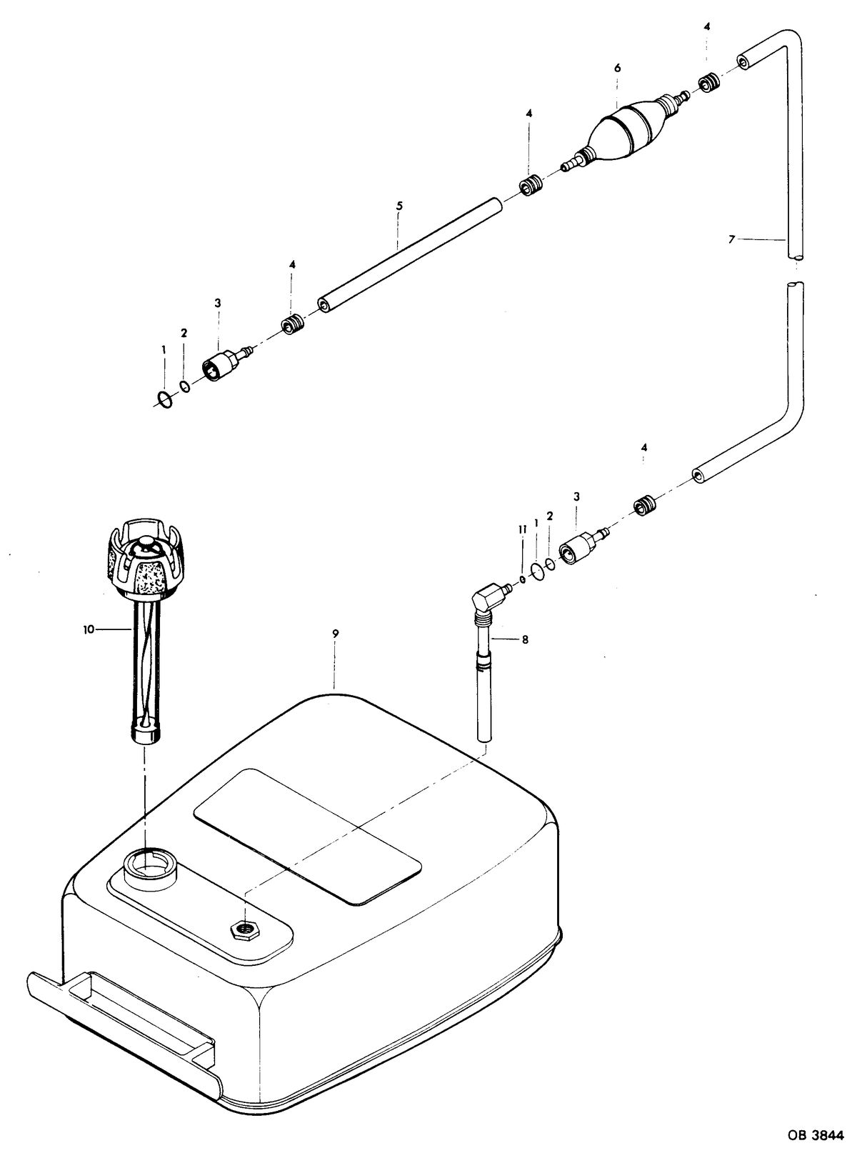 CHRYSLER 35 H.P. FUEL TANK AND LINE