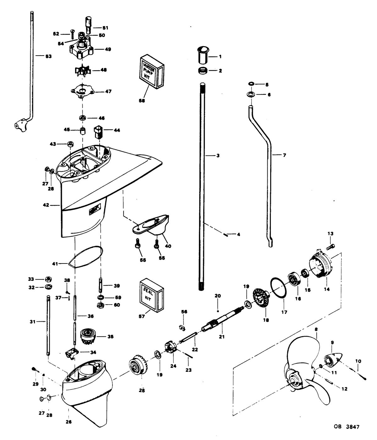 CHRYSLER 45 H.P. GEAR HOUSING