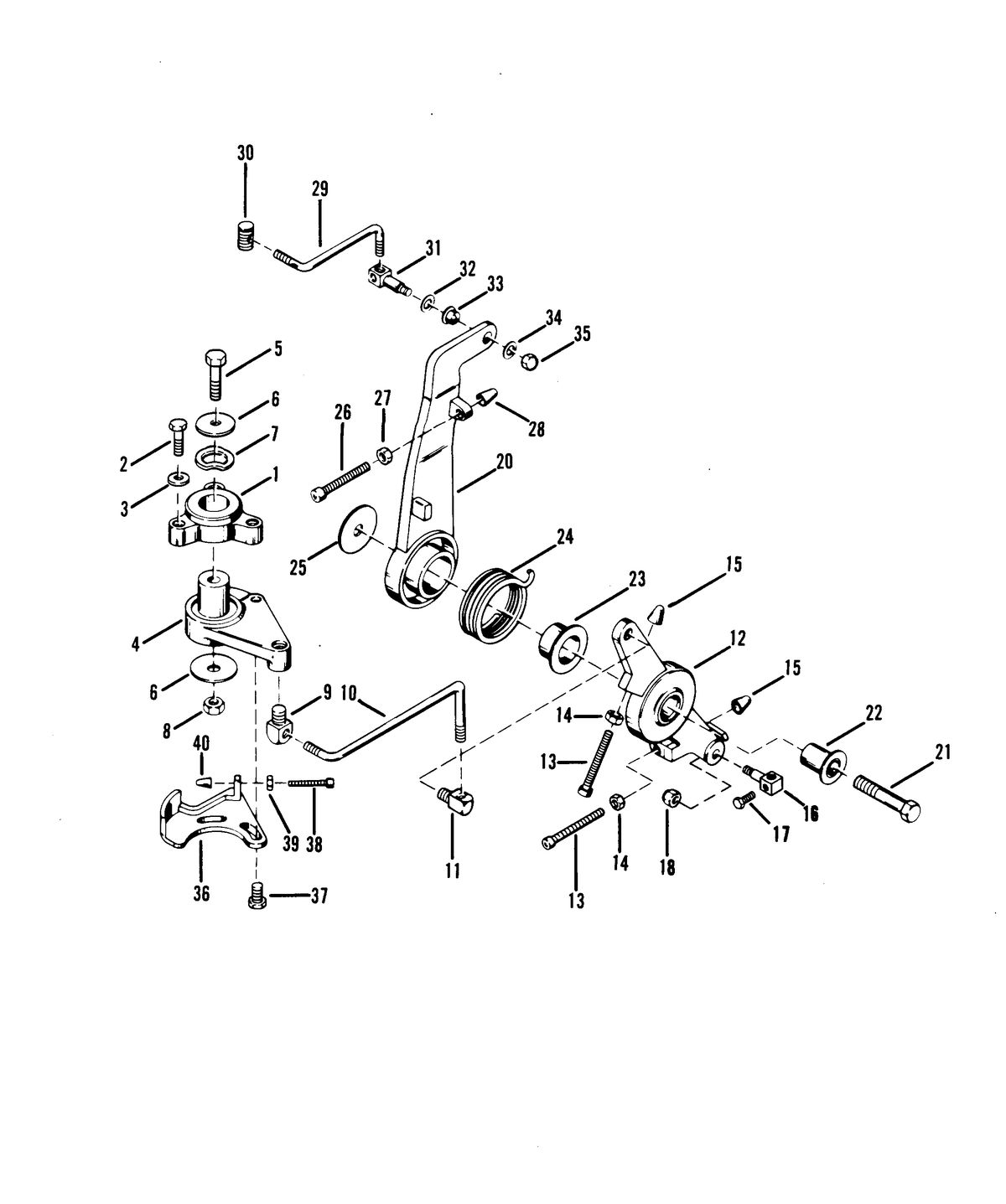 RACE OUTBOARD 44 XS THROTTLE CONTROL LINKAGE