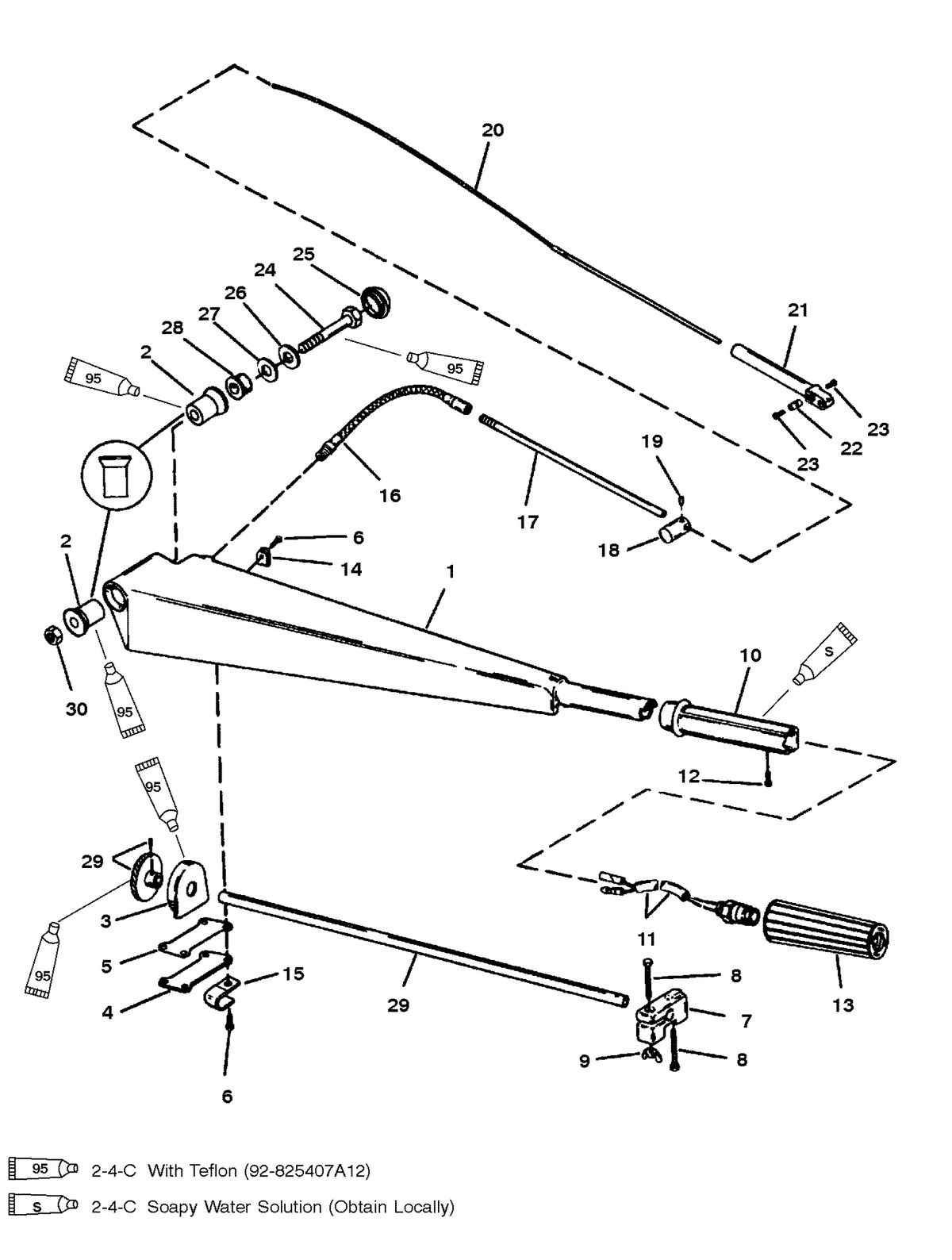 MERCURY/MARINER 50/55/60 JET 45 STEERING HANDLE KIT