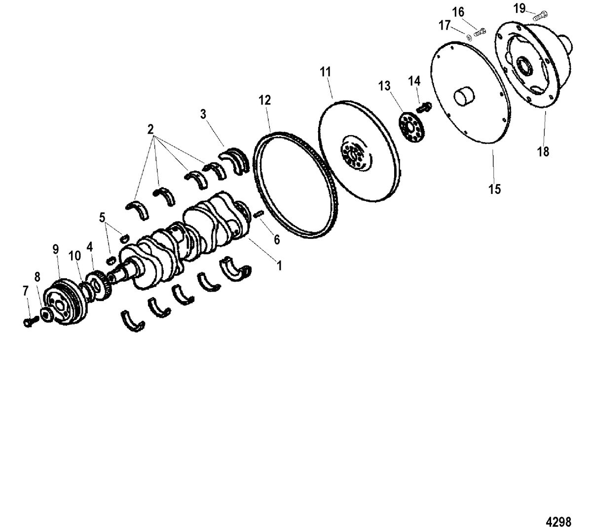 MERCRUISER CUMMINS/MERCRUISER DIESEL 7.3L D-TRONIC BRAVO Crankshaft, Flywheel, and Related Parts
