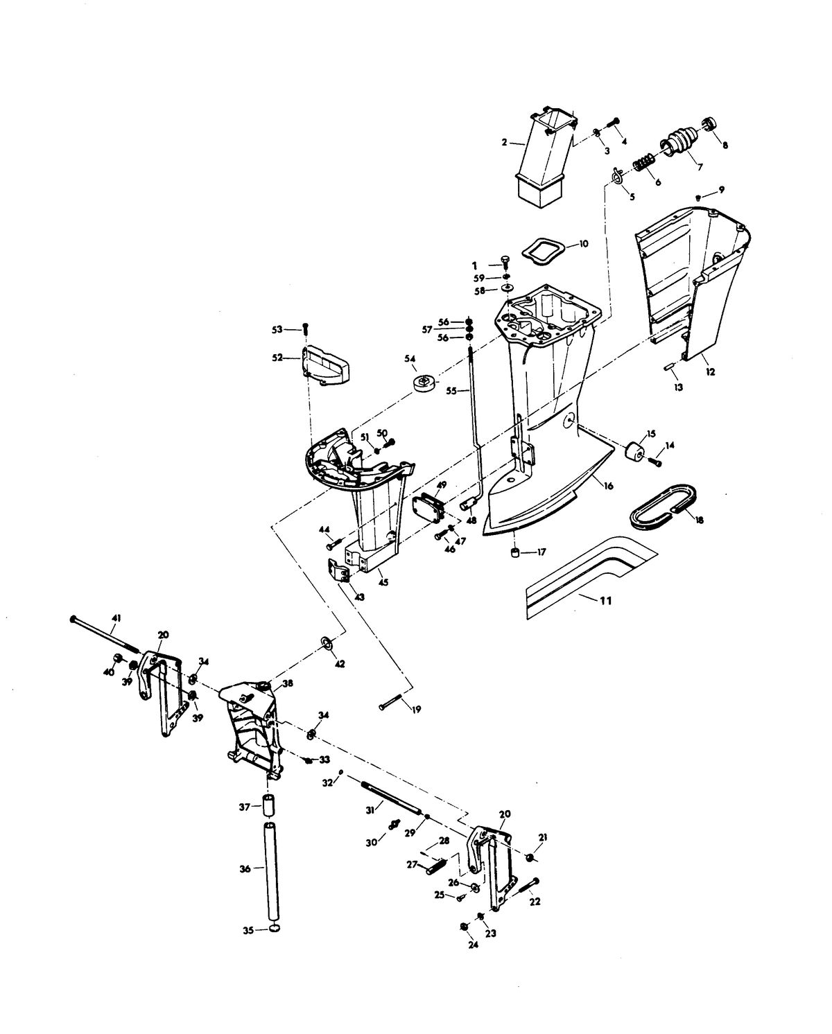 CHRYSLER 85 H.P. CHARGER MOTOR LEG