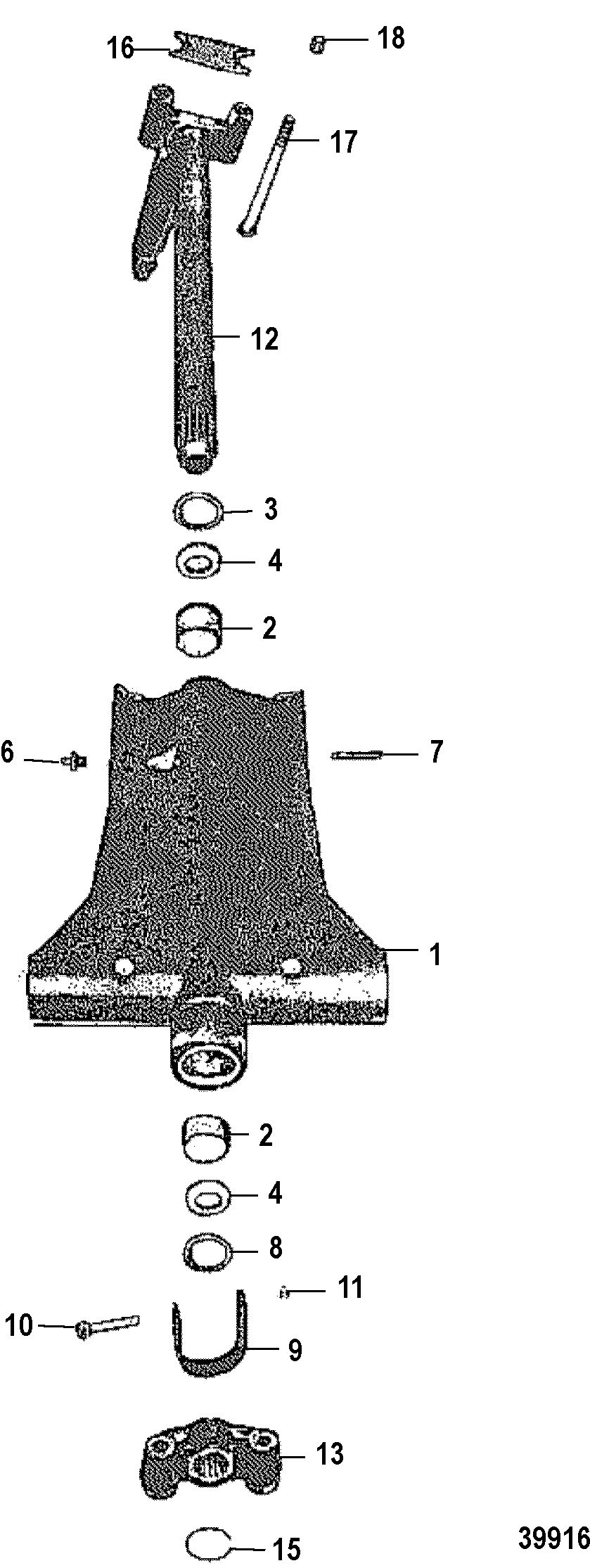 MERCURY MERC 80 SWIVEL BRACKET ASSEMBLY