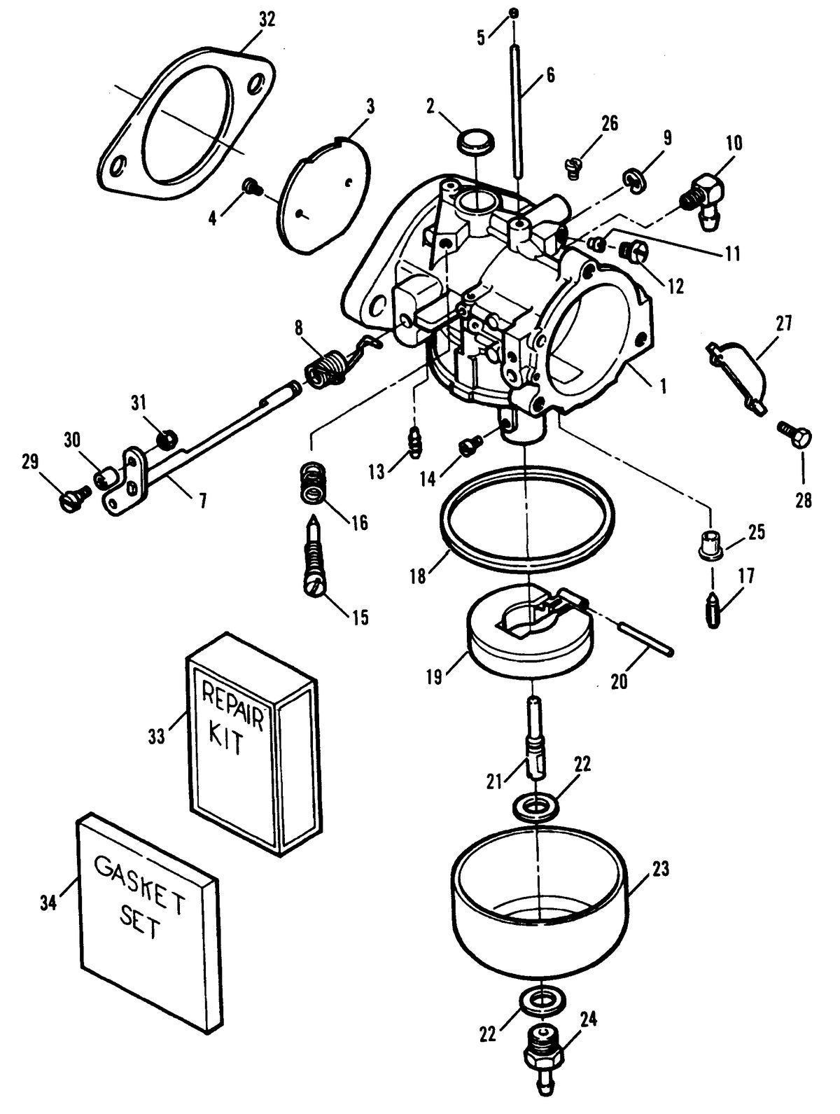 FORCE 70 H.P. CARBURETOR