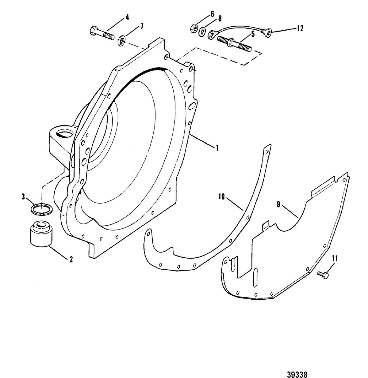 MERCRUISER 120 H.P./2.5L140 H.P./3.0L R/MR/ALPHA ONE FLYWHEEL HOUSING