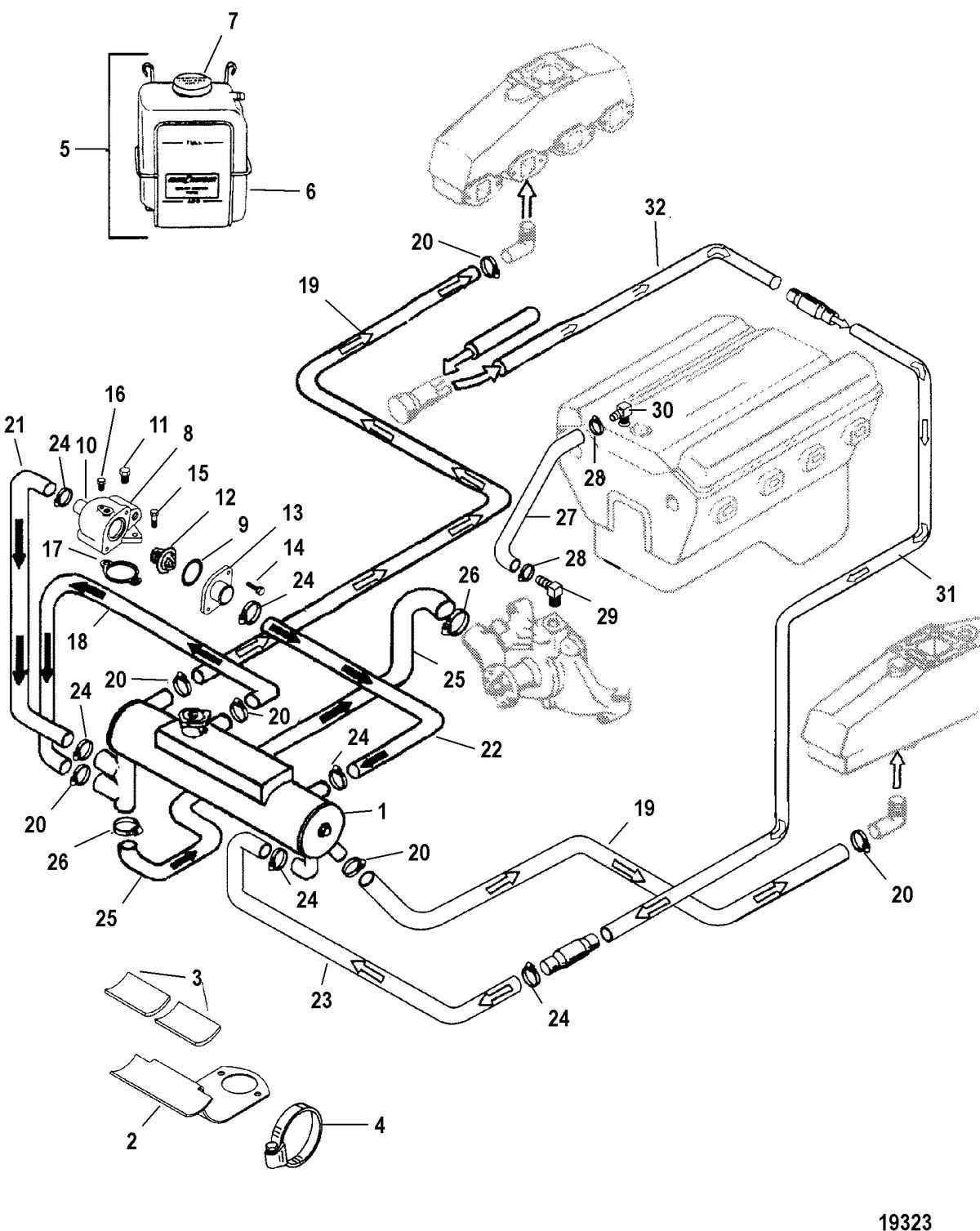 MERCRUISER 5.7L CARB (MIE) (GEN+) CLOSED COOLING SYSTEM