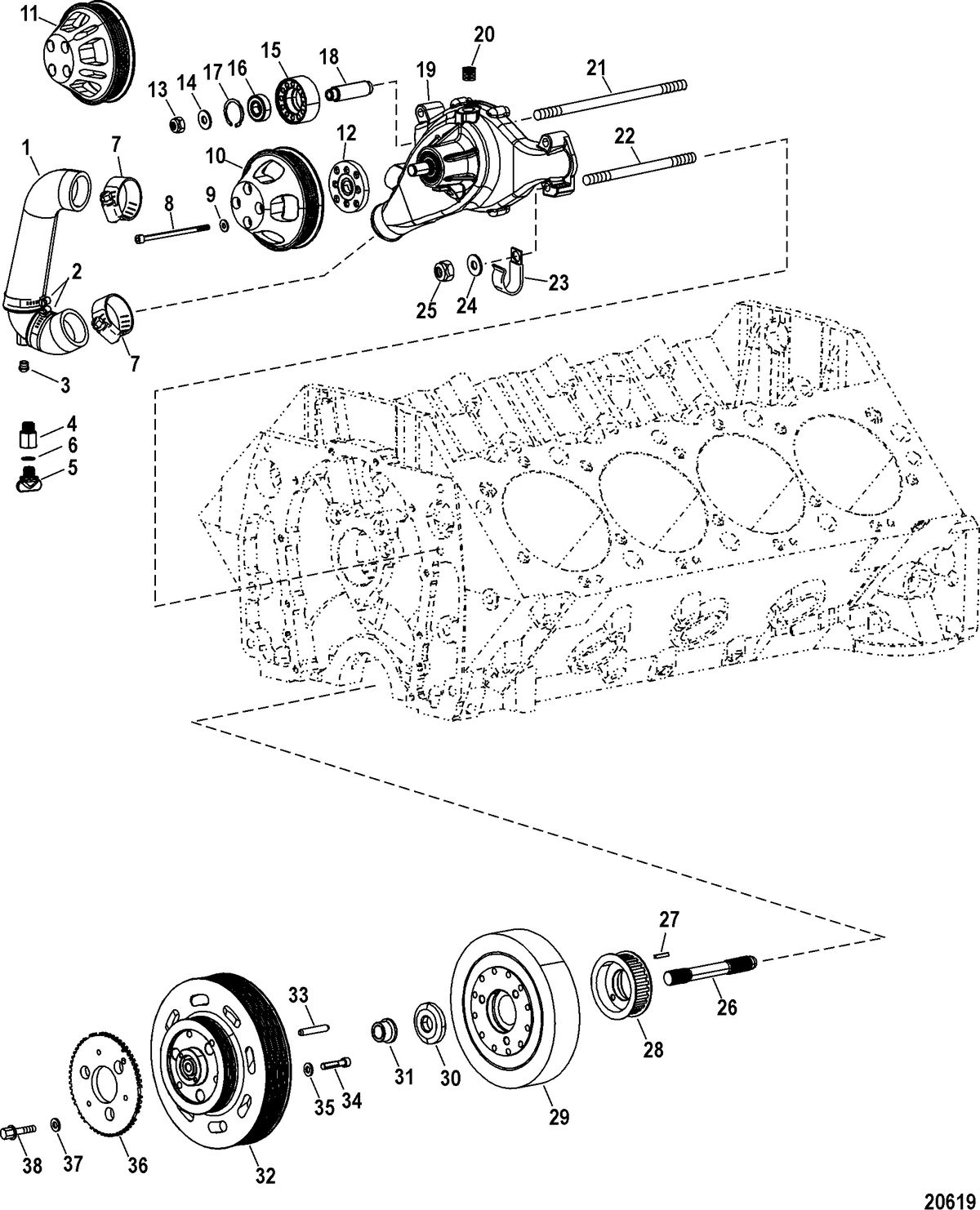 RACE STERNDRIVE 1075 SCI Engine Components(Water Pump)