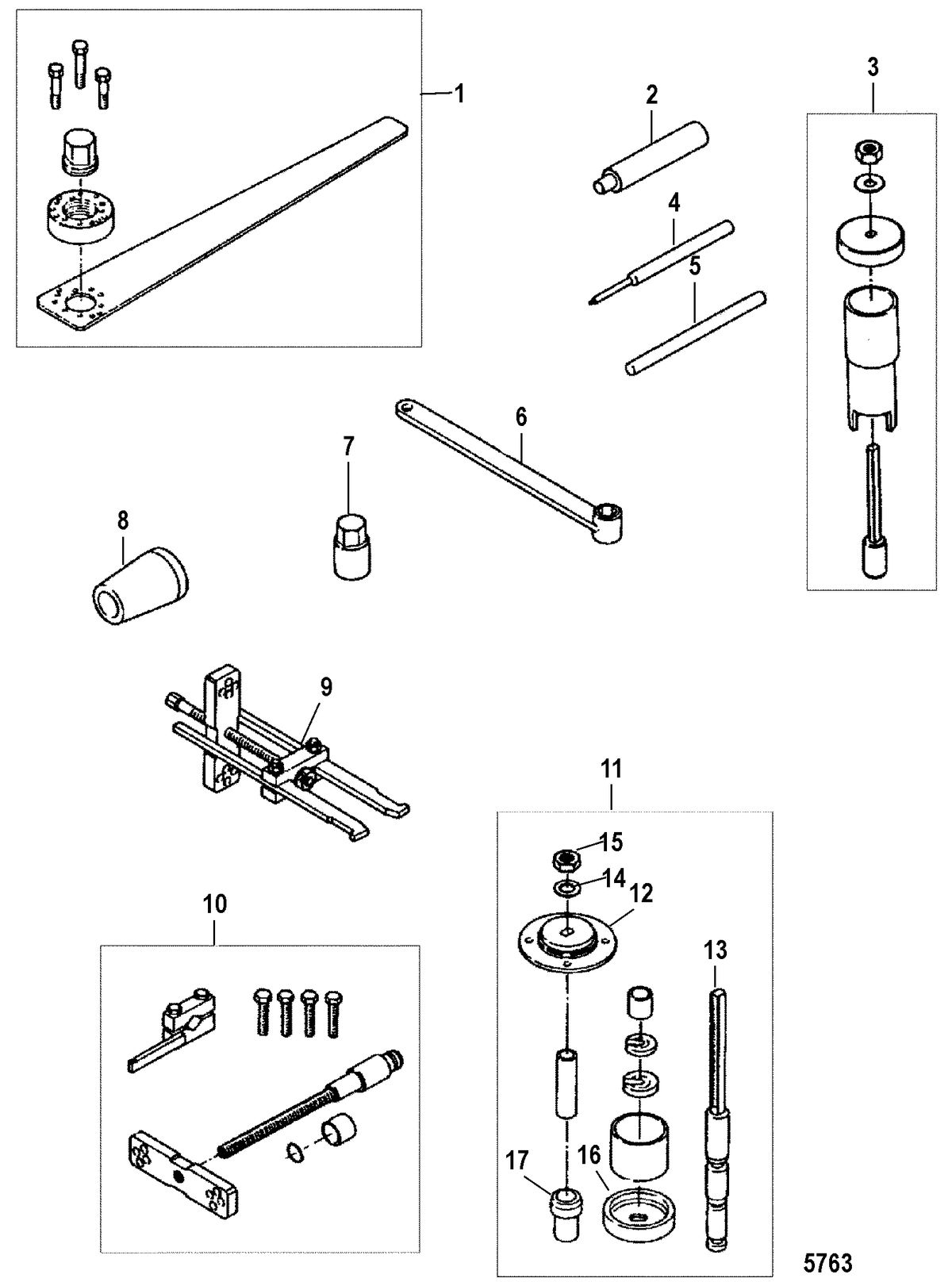MERCURY/MARINER 25/30HP (2 CYL/430CC) INTERNATIONAL Tools