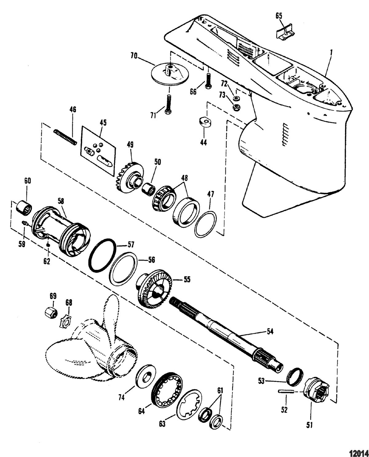 MERCURY/MARINER 150 / 175 / 200 XRI Gear Housing, Propshaft 1.78:1 Gear Ratio 4.25 Inch Dia