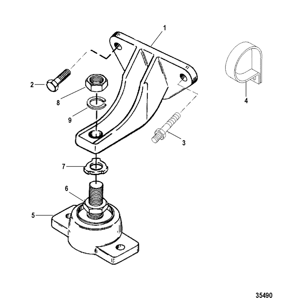 MERCRUISER 350 MAGNUM MPI ALPHA/BRAVO (GEN+) ENGINE ENGINE MOUNTING