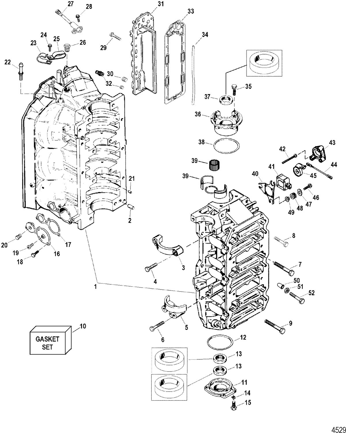 SPORTJET 240 EFI AND 240 EFI M2 JET DRIVE Cylinder Block Assembly