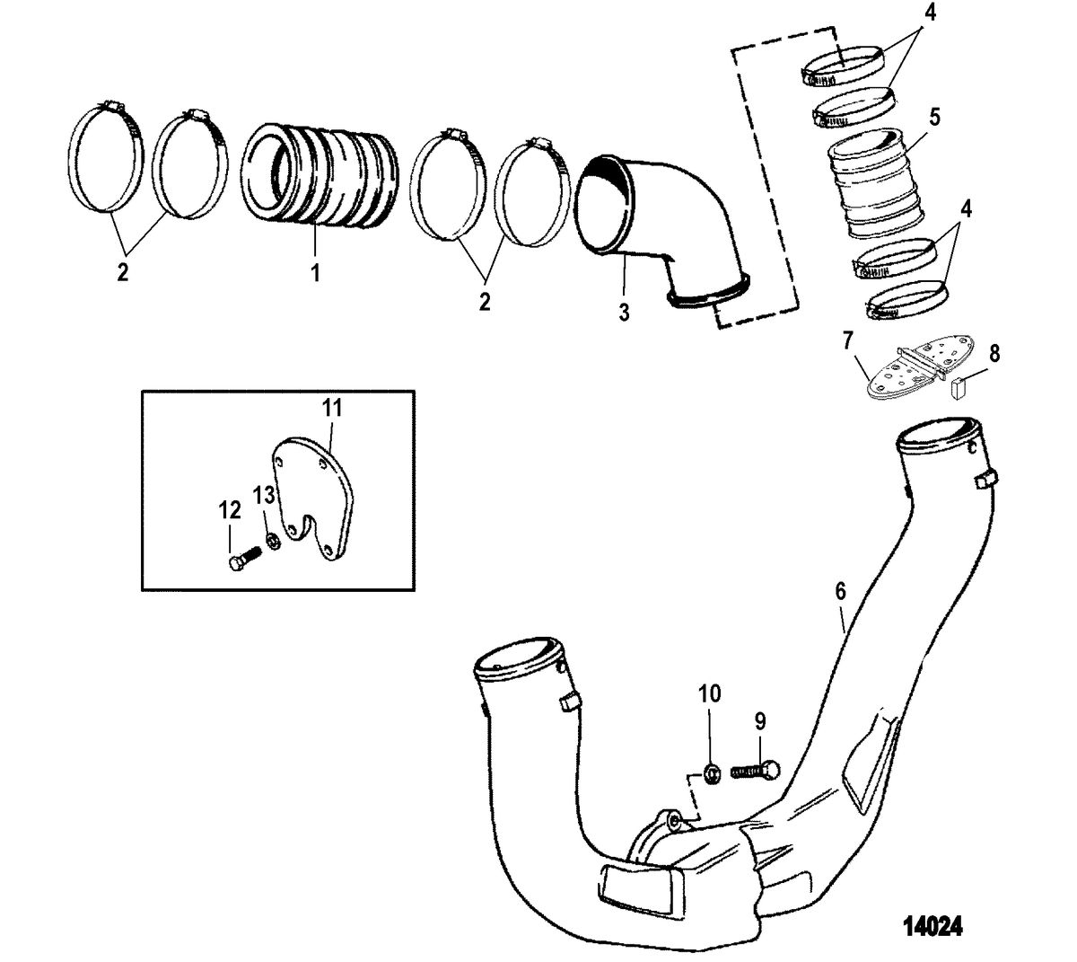 MERCRUISER 5.0L/5.7L ALPHA/BRAVO GEN+ Exhaust System