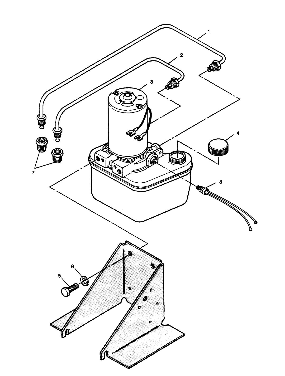 FORCE FORCE 1989 85 H.P. L-DRIVE TRIM PUMP AND LINES