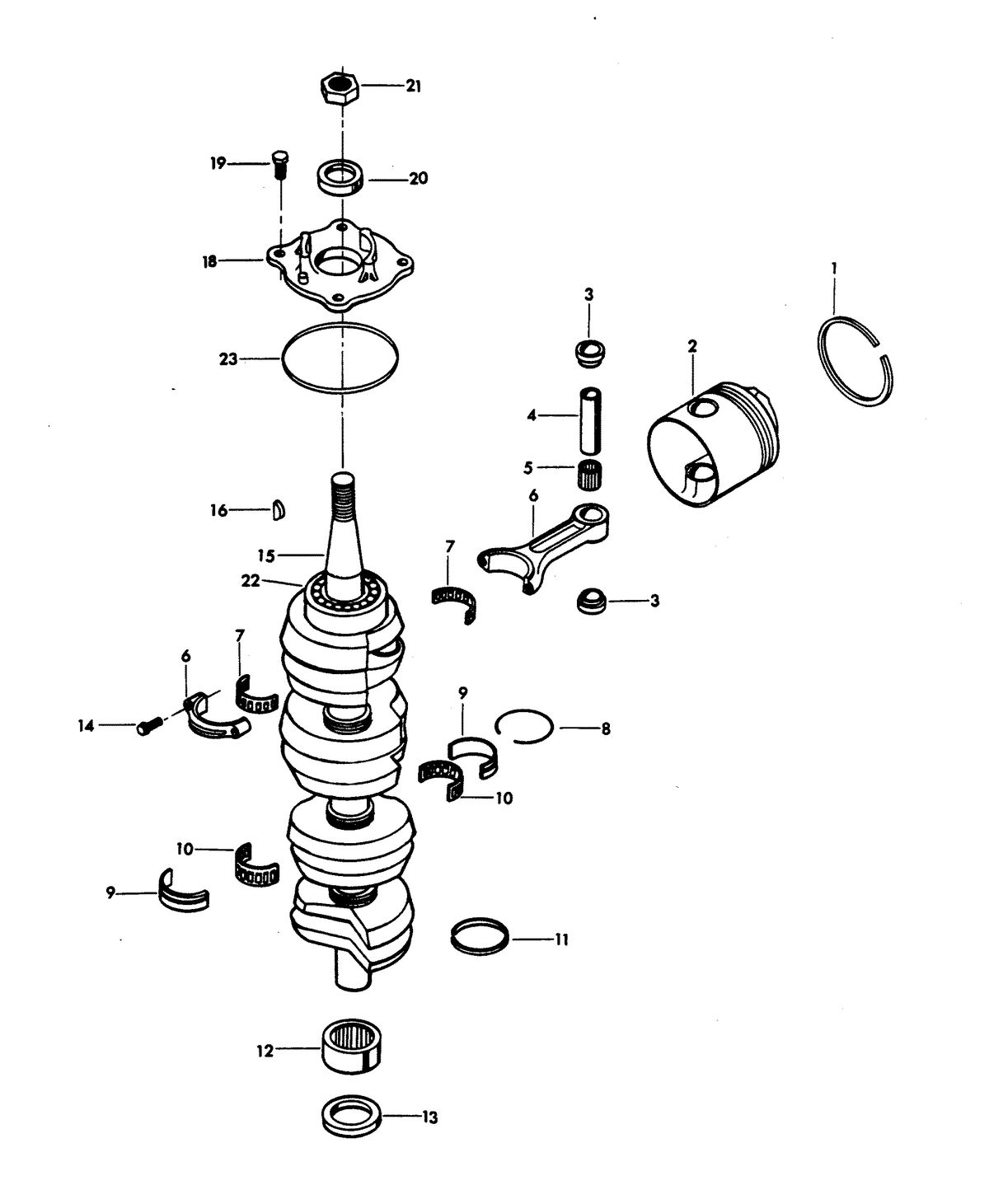 CHRYSLER 140 H.P. CRANKSHAFT AND PISTON GROUP